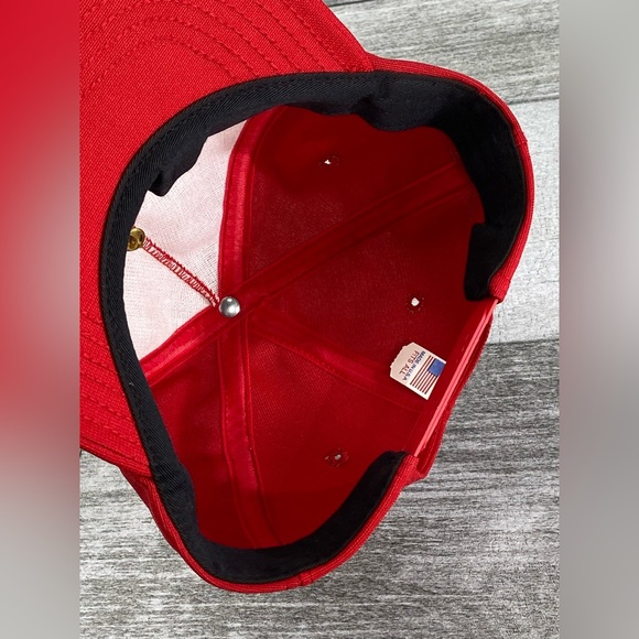 VTG USMC Marines USA Made Adjustable Snap Back Trucker Hat Embroidered Logo Red - Picture 14 of 14